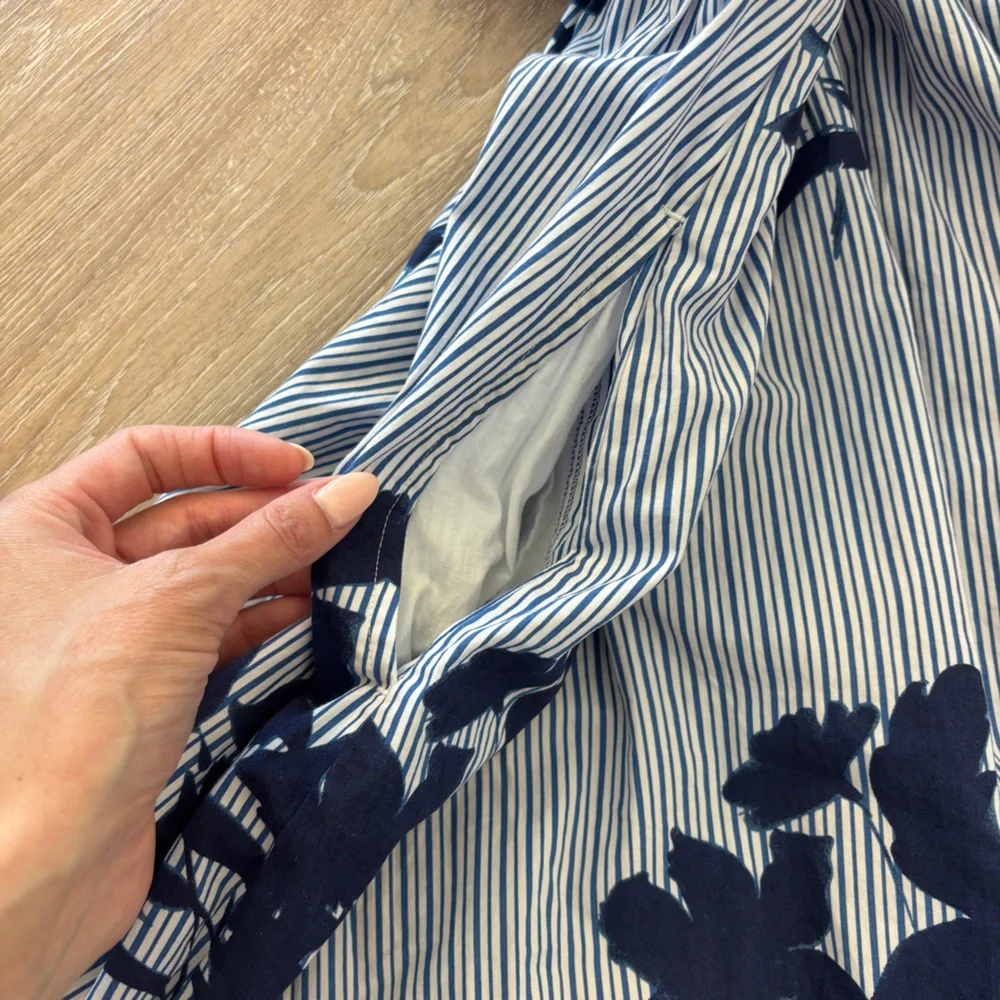 Abercrombie & Fitch Blue Striped Dress with Navy Floral Print Size SP - Picture 5 of 5